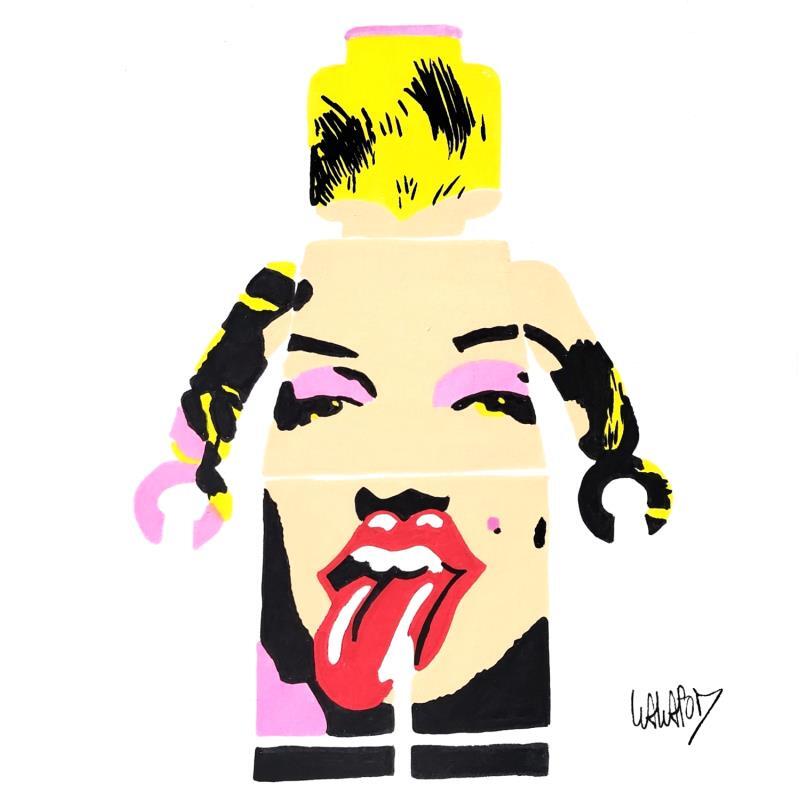 Painting Lego Marilyn Stones  by Wawapod | Painting Pop-art Portrait Music Pop icons Acrylic