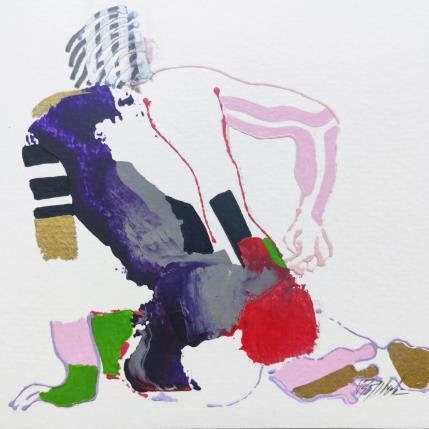 Peinture Le petit chatouille par Cressanne | Tableau Figuratif Acrylique Nu