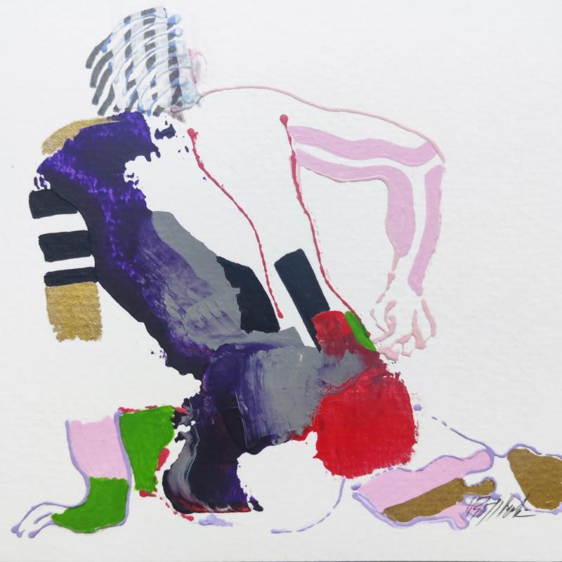 Peinture Le petit chatouille par Cressanne | Tableau Figuratif Nu Acrylique