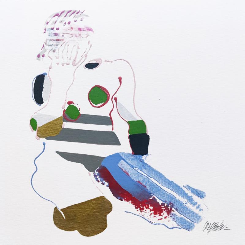 Gemälde L'ombre rayée von Cressanne | Gemälde Figurativ Akt Acryl