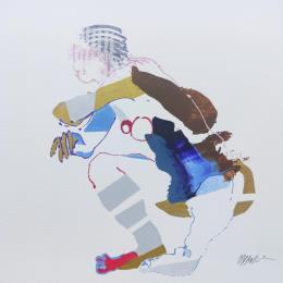 Painting Le pied rouge by Cressanne | Painting Figurative Acrylic Nude