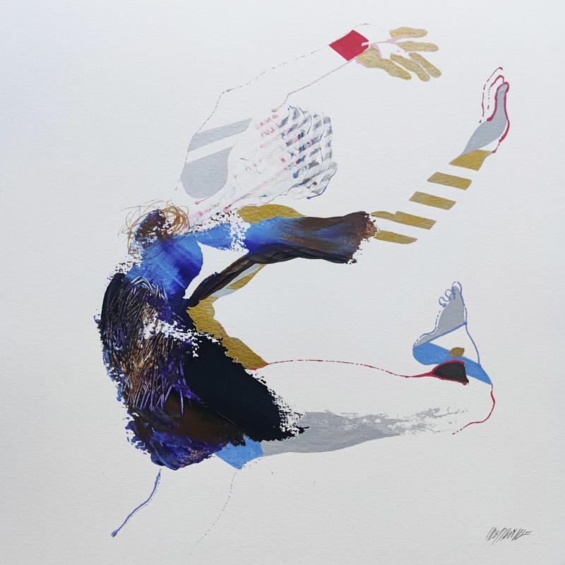 Painting Le corps de plumes by Cressanne | Painting Figurative Nude Acrylic