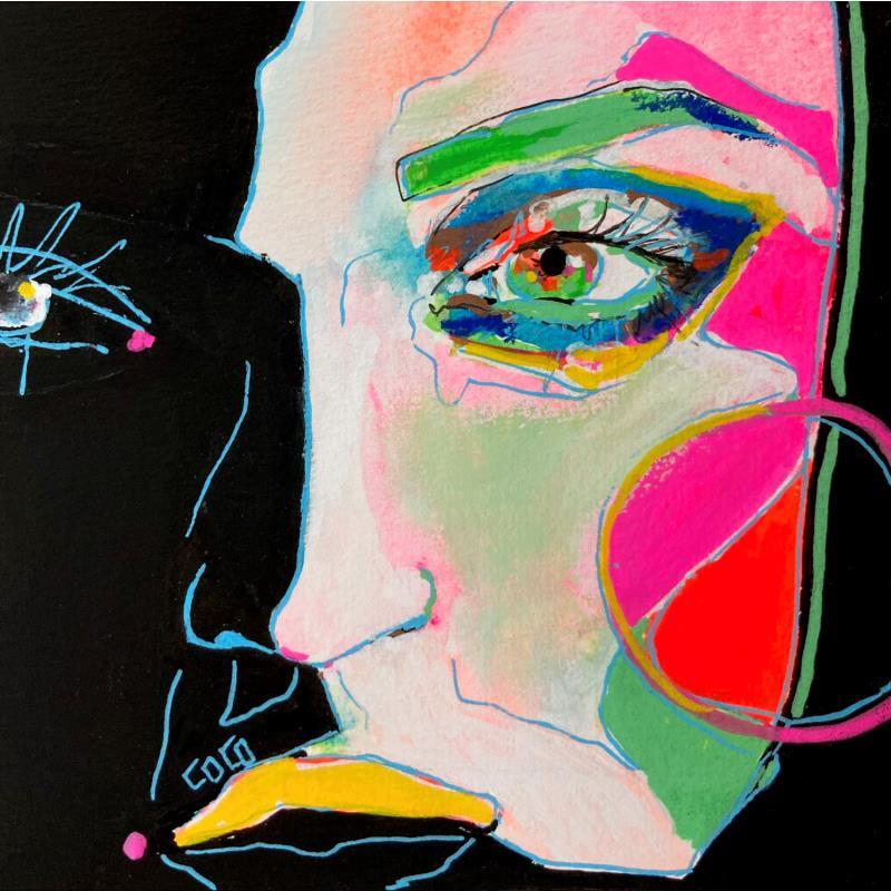 Peinture Conversations Silencieuses : particurlair par Coco | Tableau Figuratif Portraits Acrylique Encre