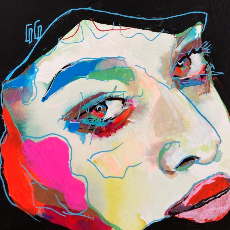 Peinture Conversations Silencieuses : éclatense par Coco | Tableau Figuratif Portraits Acrylique Encre