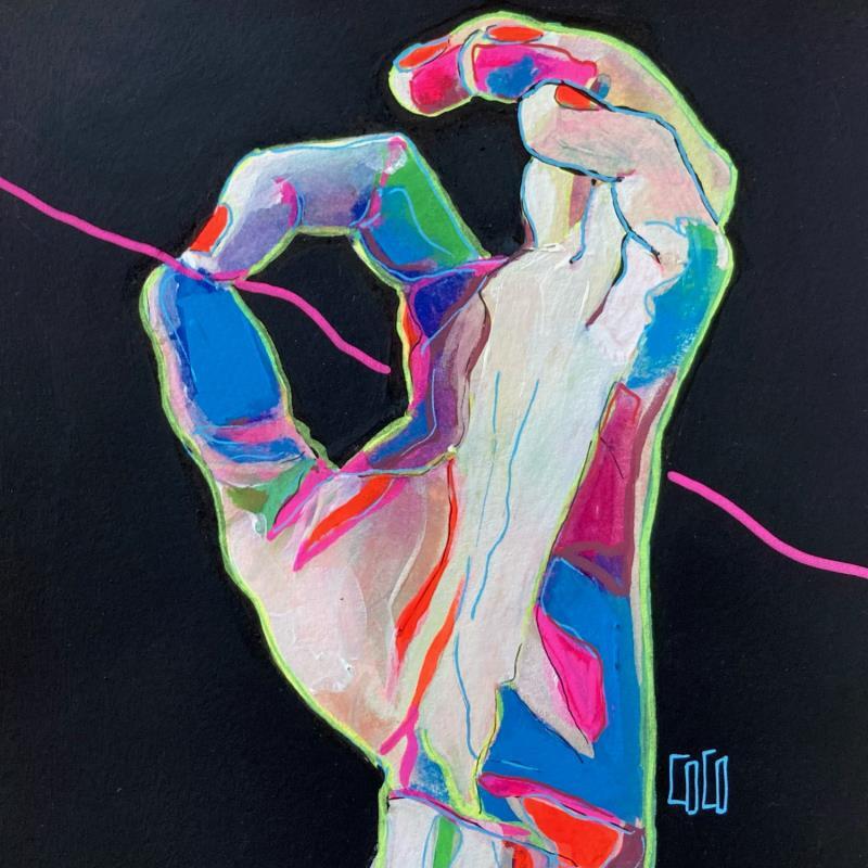 Peinture Conversations Silencieuses : lienchanté par Coco | Tableau Figuratif Portraits Acrylique Encre