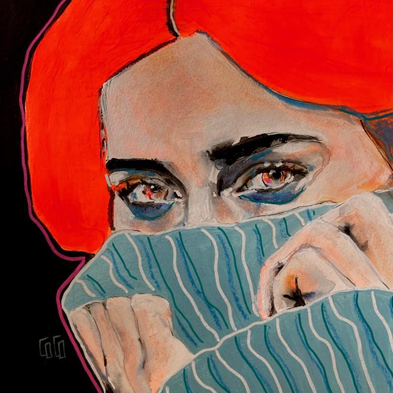 Peinture Conversations Silencieuses : doutessence par Coco | Tableau Figuratif Portraits Acrylique Encre