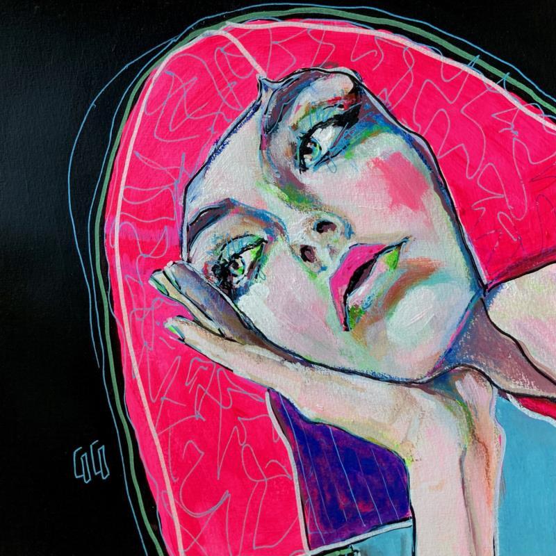 Painting Conversations Silencieuses : échosilence by Coco | Painting Figurative Portrait Acrylic Ink