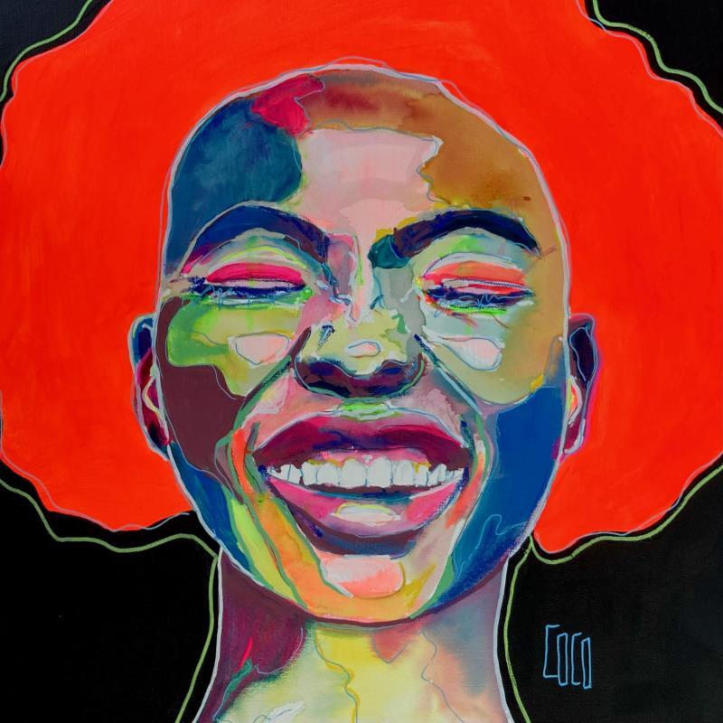 Peinture Conversations Silencieuses : éclathousiasme par Coco | Tableau Figuratif Portraits Acrylique Encre