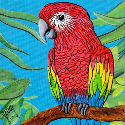 Painting ARA by Geiry | Painting Subject matter Acrylic, Marble powder, Pigments Animals, Nature