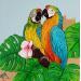 Painting ENAMORADO ENAMORADO by Geiry | Painting Subject matter Nature Animals Wood Acrylic Pigments Marble powder