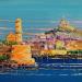 Pintura Autour du vieux port, Marseille por Corbière Liisa | Pintura Figurativo Paisajes Aceite