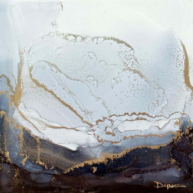 Peinture F1_1227 POESIE MINERALE par Depaire Silvia | Tableau Abstrait Paysages Marine Minimaliste Métal Acrylique Encre