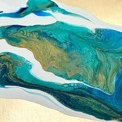 Peinture 1378  PROFONDEUR MARINE par Depaire Silvia | Tableau Abstrait Acrylique, Feuille d'or Marine, Minimaliste, Paysages