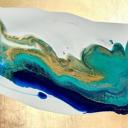 Peinture 1391 PROFONDEUR MARINE par Depaire Silvia | Tableau Abstrait Acrylique, Feuille d'or, Métal Marine, Paysages