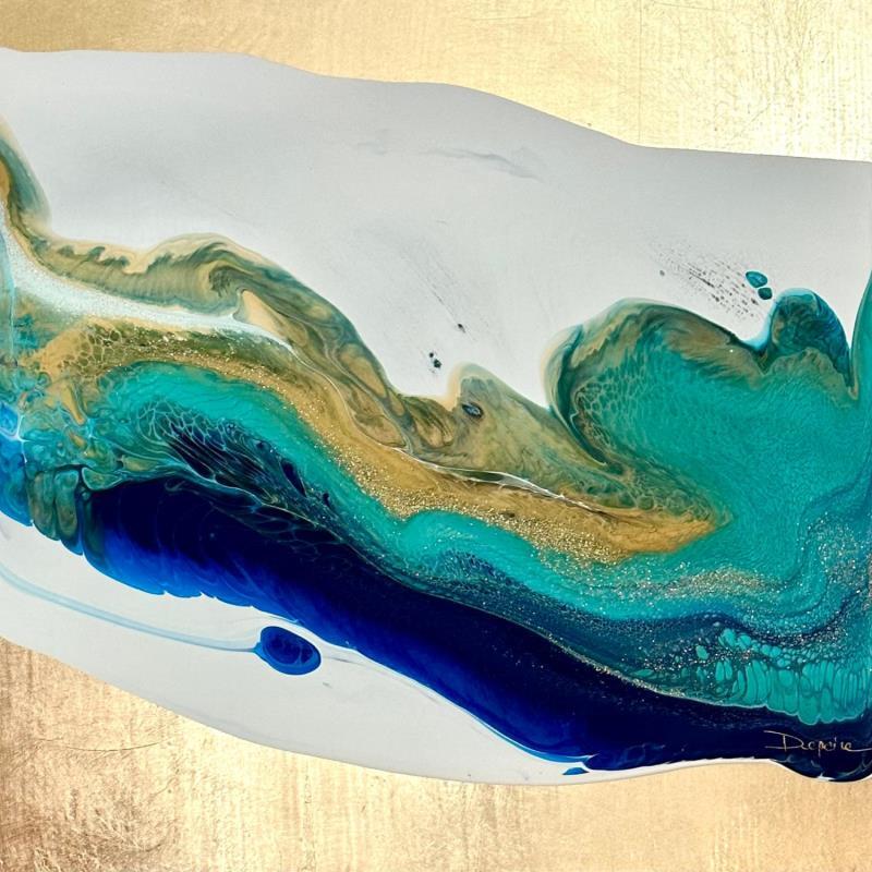 Gemälde 1391 PROFONDEUR MARINE von Depaire Silvia | Gemälde Abstrakt Landschaften Marine Metall Acryl Blattgold