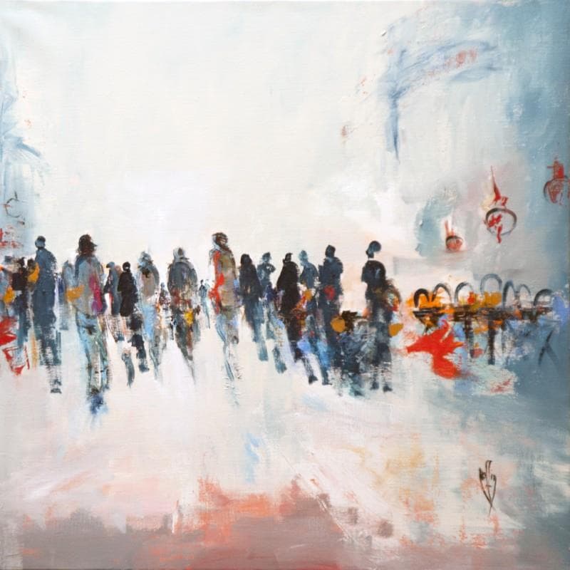 Painting Regards by Raffin Christian | Painting Figurative Life style Oil