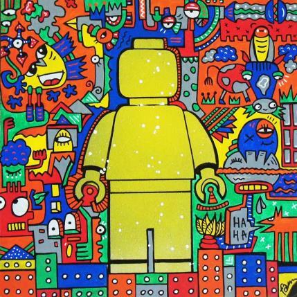 Peinture L'égo par Fanny | Tableau Street Art Bois, Posca