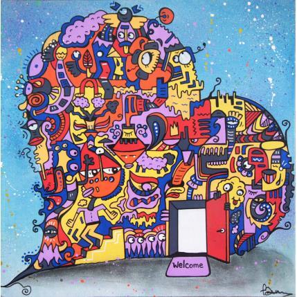 Peinture Keep it open par Fanny | Tableau Street Art Bois, Posca