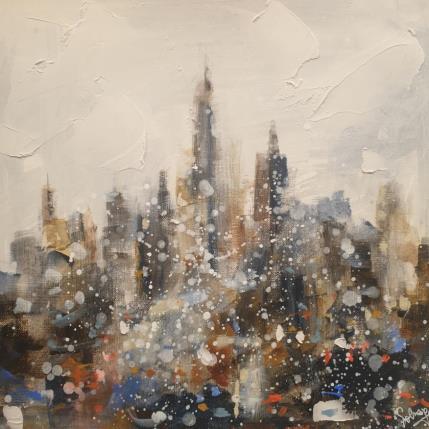 Painting Windy day 1 by Solveiga | Painting Figurative Acrylic Urban