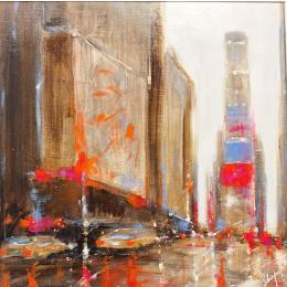 Peinture On the Times Square par Solveiga | Tableau Figuratif Acrylique Urbain