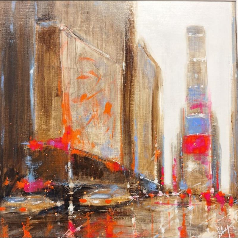 Peinture On the Times Square par Solveiga | Tableau Figuratif Urbain Acrylique