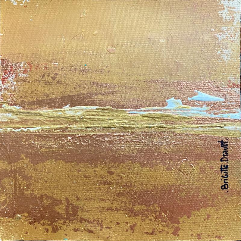 Peinture Murmure doré par Dravet Brigitte | Tableau Abstrait Paysages Feuille d'or
