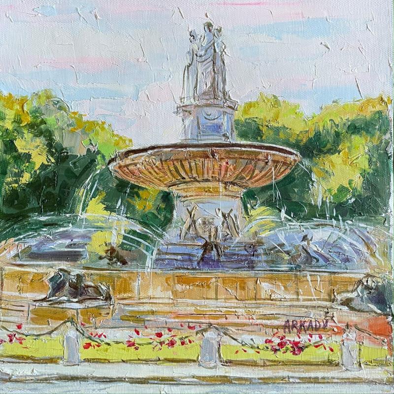 Painting La rotonde 2-1 by Arkady | Painting Figurative Urban Oil