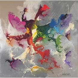 Peinture Un gris heureux par Zdzieblo Thierry | Tableau Abstrait Acrylique minimaliste