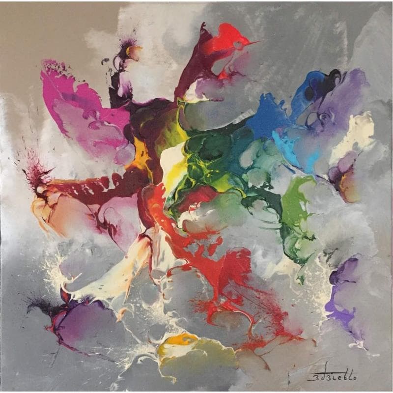 Peinture Un gris heureux par Zdzieblo Thierry | Tableau Abstrait Minimaliste Acrylique