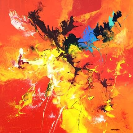 Peinture Orange et rouge par Zdzieblo Thierry | Tableau Abstrait Acrylique minimaliste