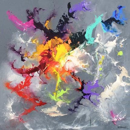 Painting Sans titre gris 1 by Zdzieblo Thierry | Painting Abstract Acrylic Minimalist