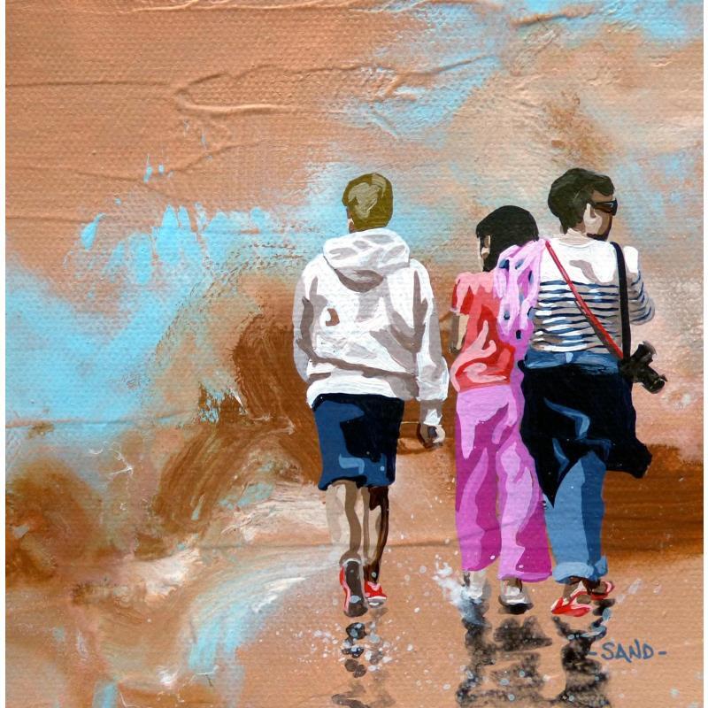Painting photographe en famille by Sand | Painting Figurative Marine Life style Acrylic
