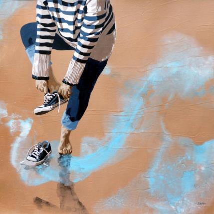 Painting espoir de reprise by Sand | Painting Figurative Acrylic Life style, Marine