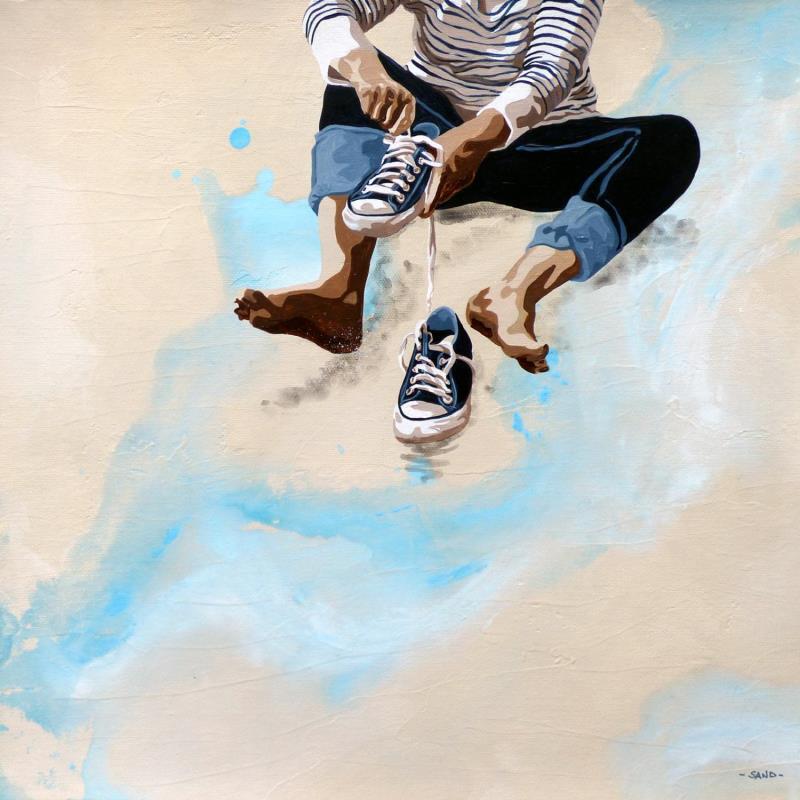 Peinture tennis de saison par Sand | Tableau Figuratif Marine Scènes de vie Acrylique