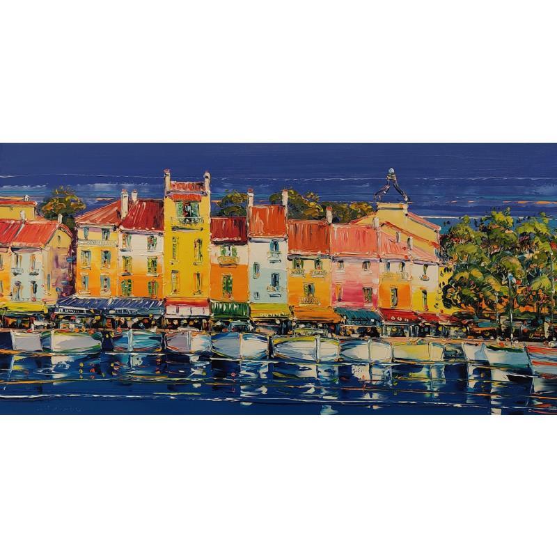 Painting Promenade à Cassis by Corbière Liisa | Painting Figurative Landscapes Marine Oil