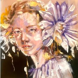 Peinture Viola d'inverno par Abbondanzia Monica | Tableau Figuratif Huile Portraits