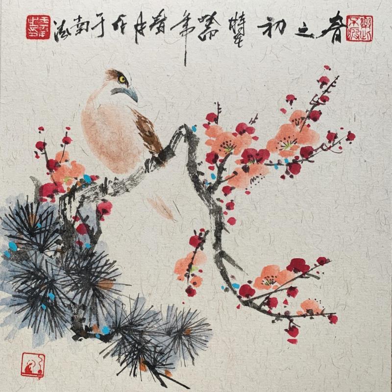Painting Song of early spring by Yu Huan Huan | Painting Figurative Nature Ink