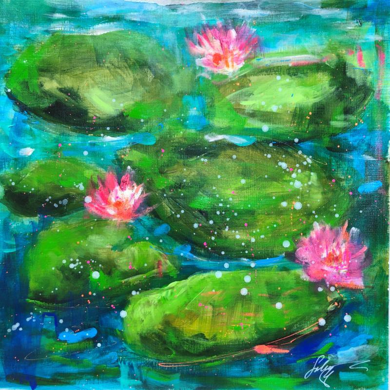 Gemälde Nymphéas 1 von Solveiga | Gemälde Figurativ Acryl