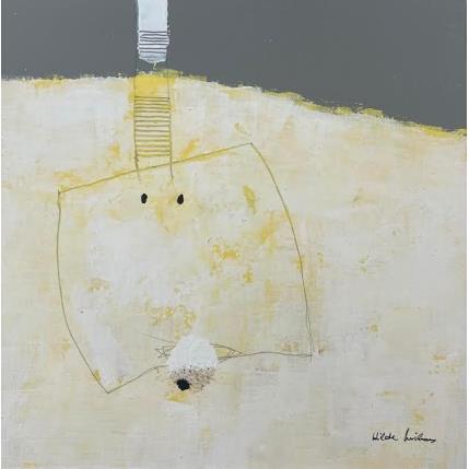 Peinture Abstract white B48 par Wilms Hilde | Tableau Abstrait Collage minimaliste