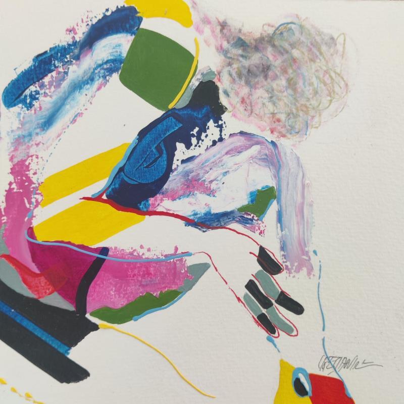 Peinture Ramassée, roulottée douce  par Cressanne | Tableau Art Singulier Nu Acrylique