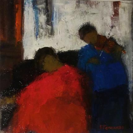 Painting Mére et enfant by Fernando | Painting Figurative Oil Life style, Pop icons