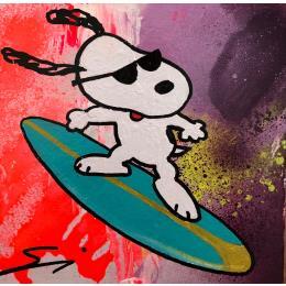 Painting SURFIN SNOOPY by Mestres Sergi | Painting Pop-art Acrylic, Graffiti Pop icons