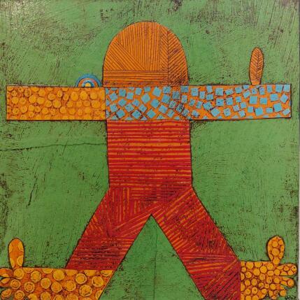 Painting Hombrecito (big feet) 3 by Ortiz Gustavo | Painting Raw art Acrylic, Gluing Pop icons