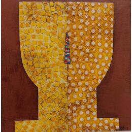 Peinture Flat Head 9 par Ortiz Gustavo | Tableau Art Singulier Acrylique, Collage