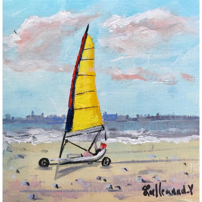 Pintura Char à voile côte d'opale por Lallemand Yves | Pintura Figurativo Marine Deporte Acrílico