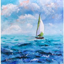 Painting Voilier côte d'opale by Lallemand Yves | Painting Figurative Acrylic Marine, Sport