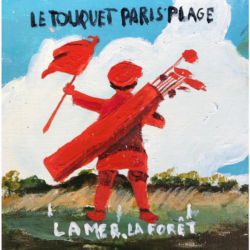 Painting Golfeur Le Touquet by Lallemand Yves | Painting Figurative Sport Acrylic