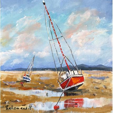 Pintura Voilier marée basse por Lallemand Yves | Pintura Figurativo Acrílico Iconos pop, Marine
