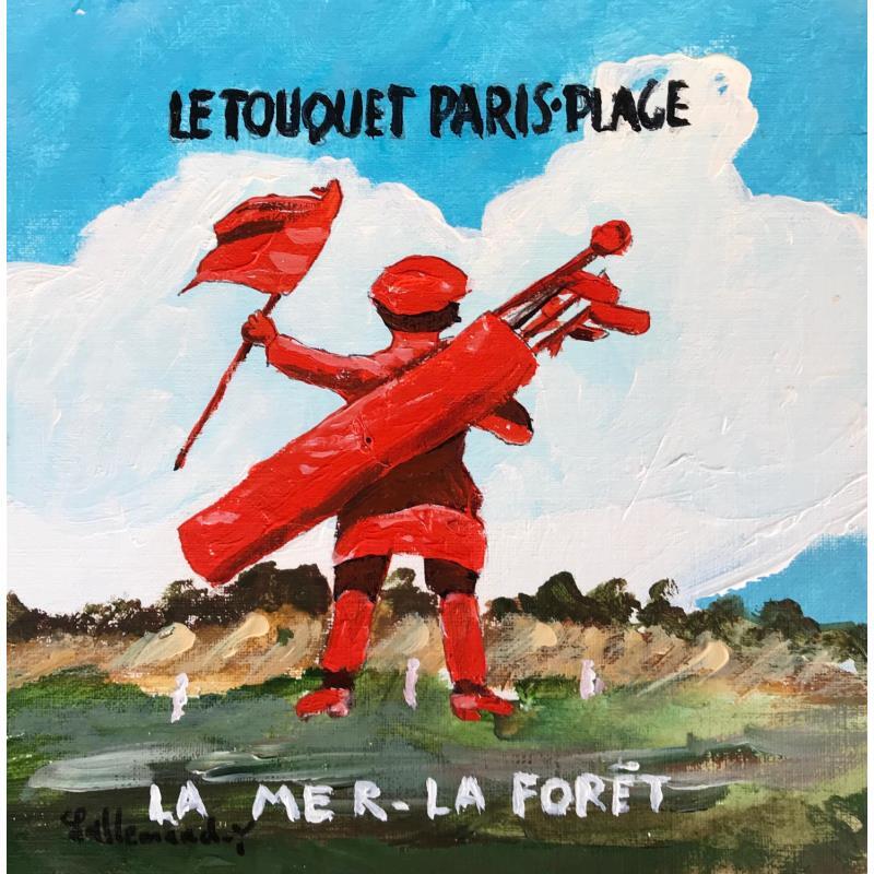 Gemälde Golfeur von Lallemand Yves | Gemälde Figurativ Sport Acryl