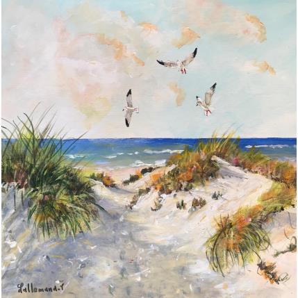 Peinture Dune et mouettes 1 par Lallemand Yves | Tableau Figuratif Acrylique Marine